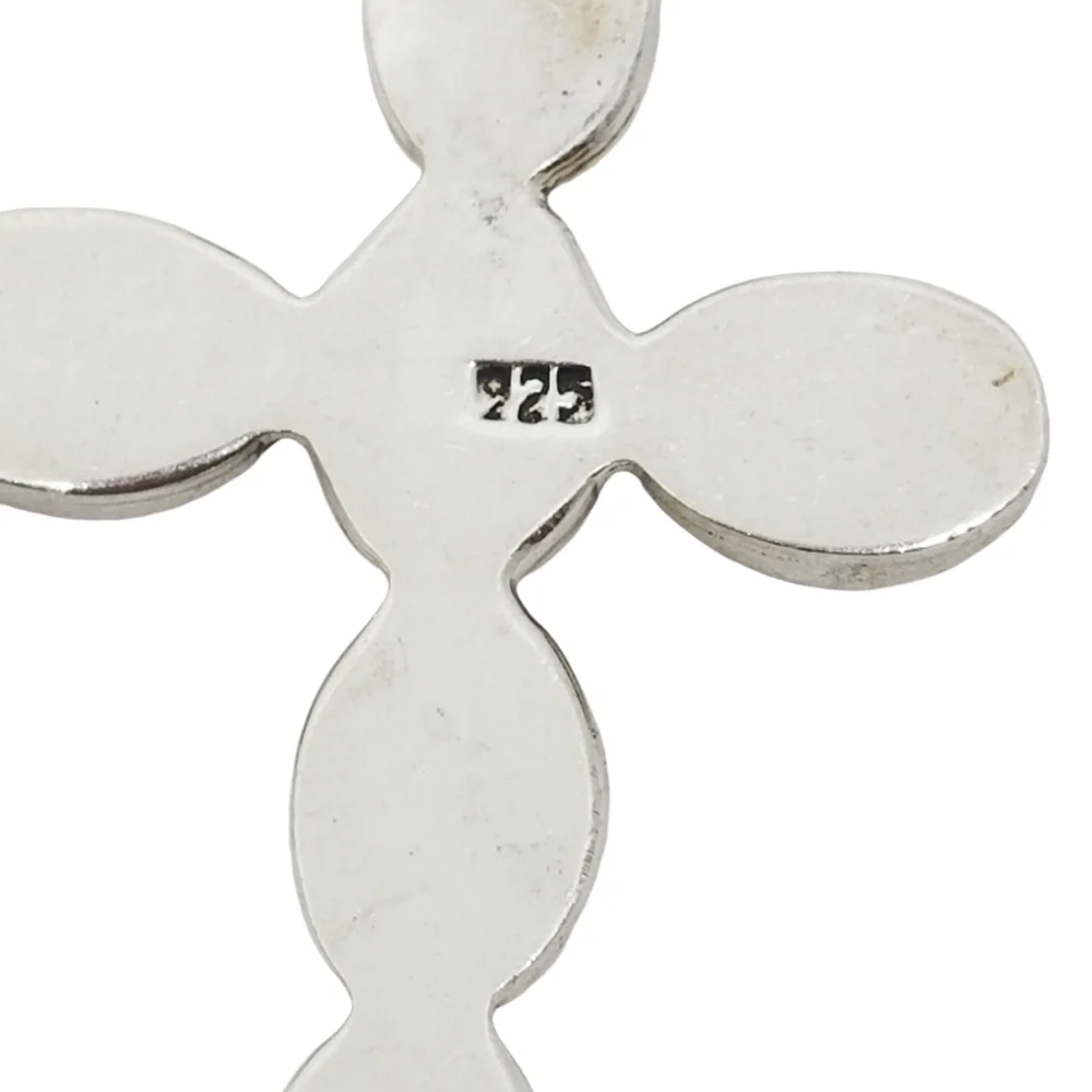 VINTAGE STERLING SILVER LARGE CROSS PENDANT & TWO SMALL CROSS PENDANTS SET